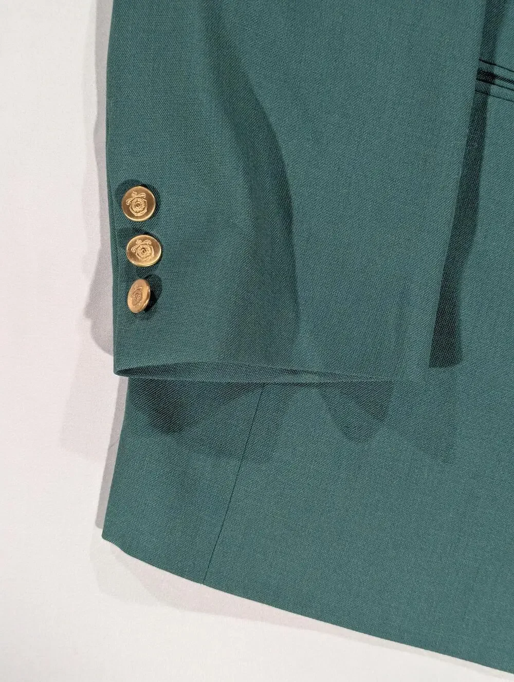 Christian Dior Blazer Mens 46 Green Classic Sport Coat Gold Buttons USA Monsieur